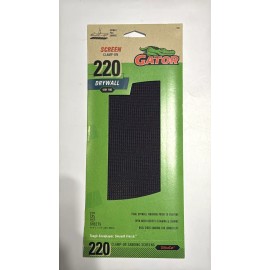 Gator Clamp-On Precut Drywall Sanding Screen, 4-1/4" x 11-1/4" 220 Fine