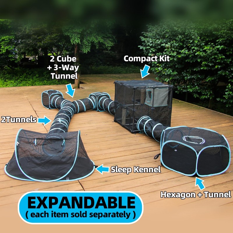 INTURN Catio Outdoor Cat Enclosure,Compact Kit for Outdoor and Indoor(Compact