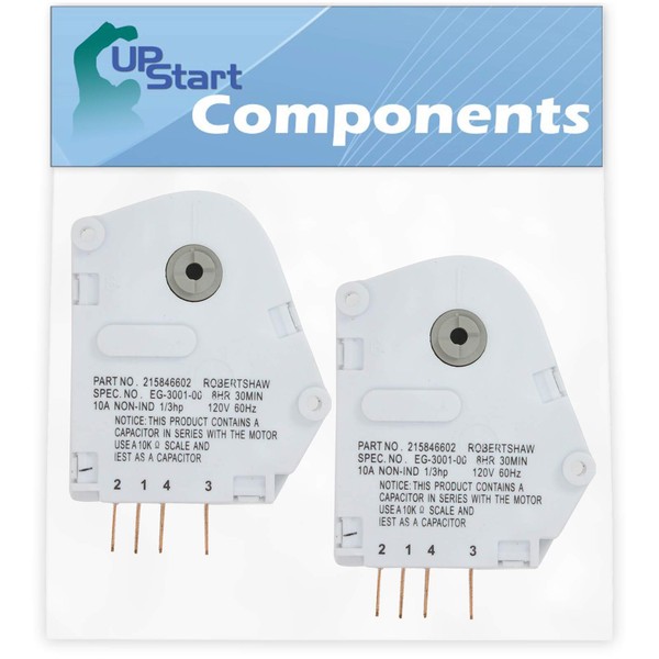 2-Pack 215846602 Defrost Timer Replacement for Frigidaire FRT18S6JW4 Refrigerator -