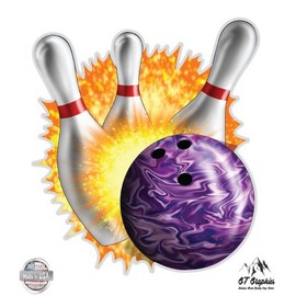 GT Graphics Bowling - 5" Vinyl Sticker - for Car Laptop I-Pad - Waterproof Decal