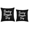Sunday Snuggle Day Relax Cute Relationship Couple Throw Pillow, 16x16,