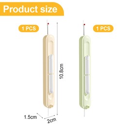 AEIOPRS 2 x 2-in-1 Needle Threader and Seam Ripper, Needle Threaders for Hand Sewing Threading Aid for Needle Eye Hand Retractable Removable Needle Threading Tool