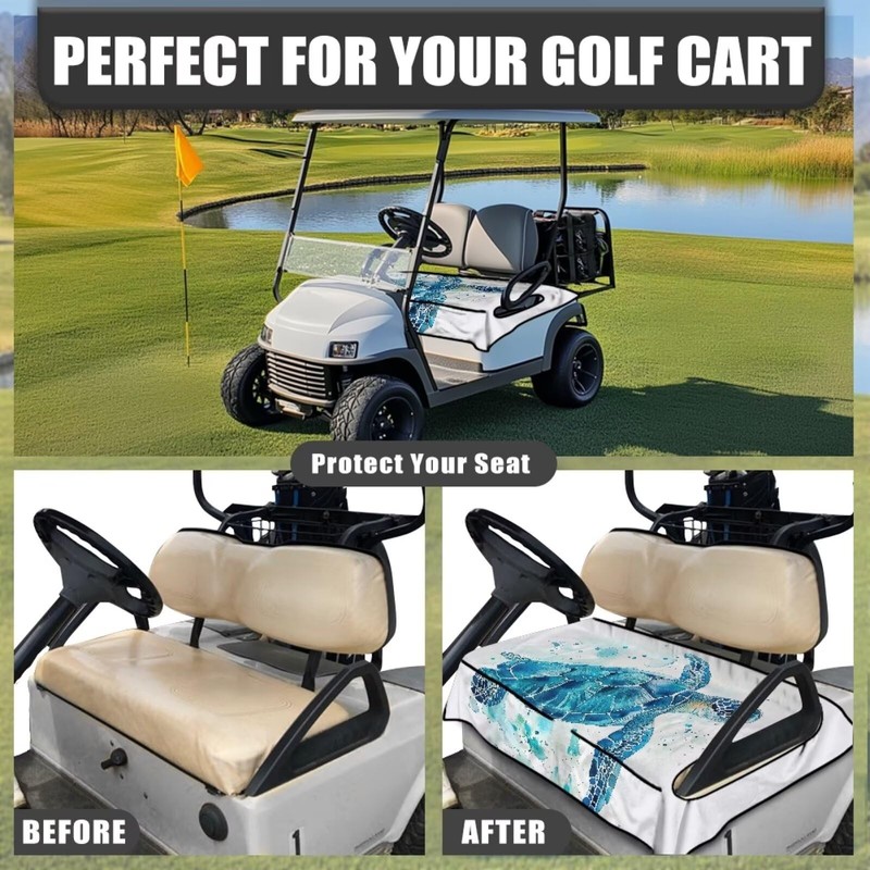 Darisoco Sea Turtle Evolution Golf Cart Seat Covers Golf Cart
