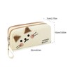 Generic Cute Cat Pencil Case - Embroidered Cat Design, Double