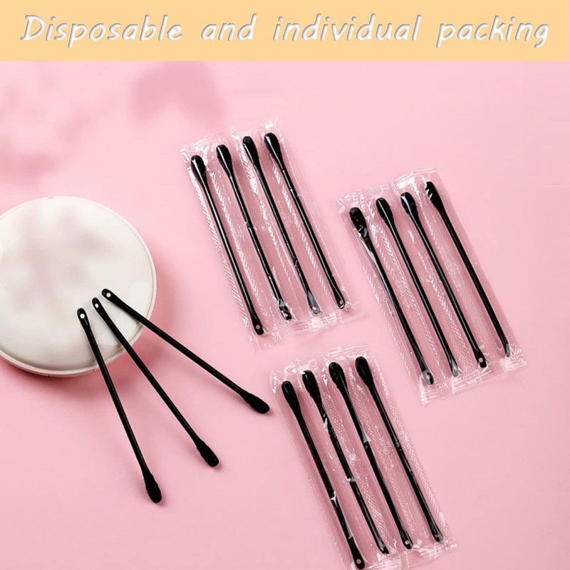 300Packs Disposable Double-Headed Comedones Extractor Plastic Blackhead Remover Black Pimple