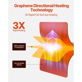 Electric Warming Tray, Fast Full Surface Food Warmer with 6-Level Adjustable Temperature and 6-Hour Timer, Silicone Roll Up Food Warming Mat, Portable for Parties, Everyday Use (Navy Blue)