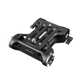 NICEYRIG Camera Baseplate with Rosette Mount, 15mm Rod Base Plate Applicable for Sony FS5 FS7 FX9, RED DSMC2, KINEFINITY Cinema Camcorder - 401