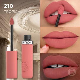 L'Oréal Paris Labial Líquido Infaillible Le Matte Resistance L'oréal Paris Acabado Mate Aterciopelado Color TROPICAL VACAY 210