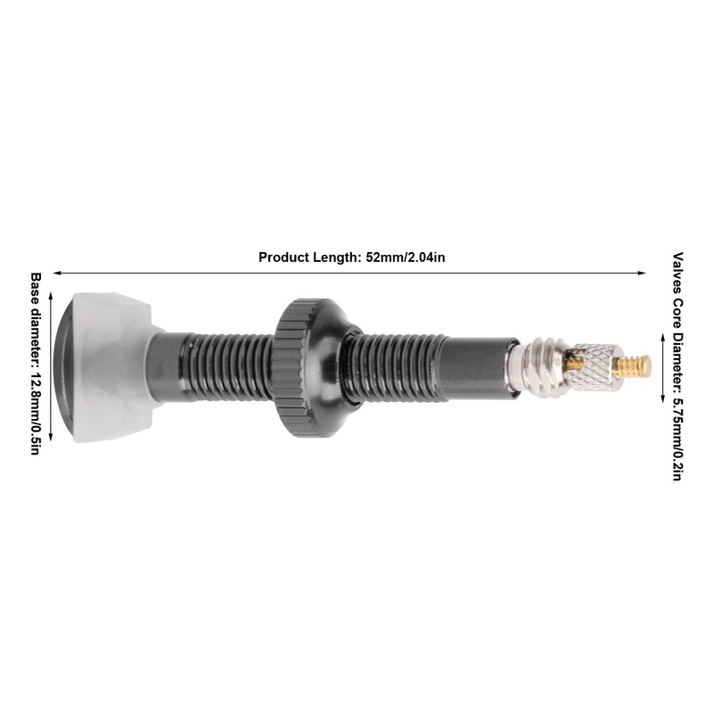 1 Pair 52mm Bike Extended Air Valve Tubeless Presta Valve