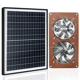 FUTUREZEN Solar Panel 2 Fan Kit, 20W Solar Powered Fan for Chicken Coops, Greenhouses, Sheds, Solar Exhaust Fans & Powered Fan with Intake, Exhaust, 3500RPM, Waterproof, Adjustable Mount, 8.8FT Cable