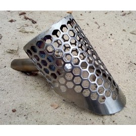 CooB Small Beach Sand Scoop Metal Detecting Hunting Tool Scout v2 Metal Detector Sand Scoop. Stainless Steel, Hexahedron Holes