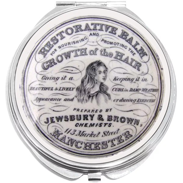NewCharms Apothecary Restorative Hair Balm Compact with Mirrors - for
