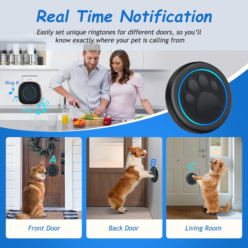 Soft Ring Blk Dog Bells to Go Outside - Wireless