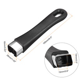 MECCANIXITY Pan Replacement Handle Black 165mm/6.5inch with Screw Nonstick Saucepan Cookware Skillet Stainless Steel Handle