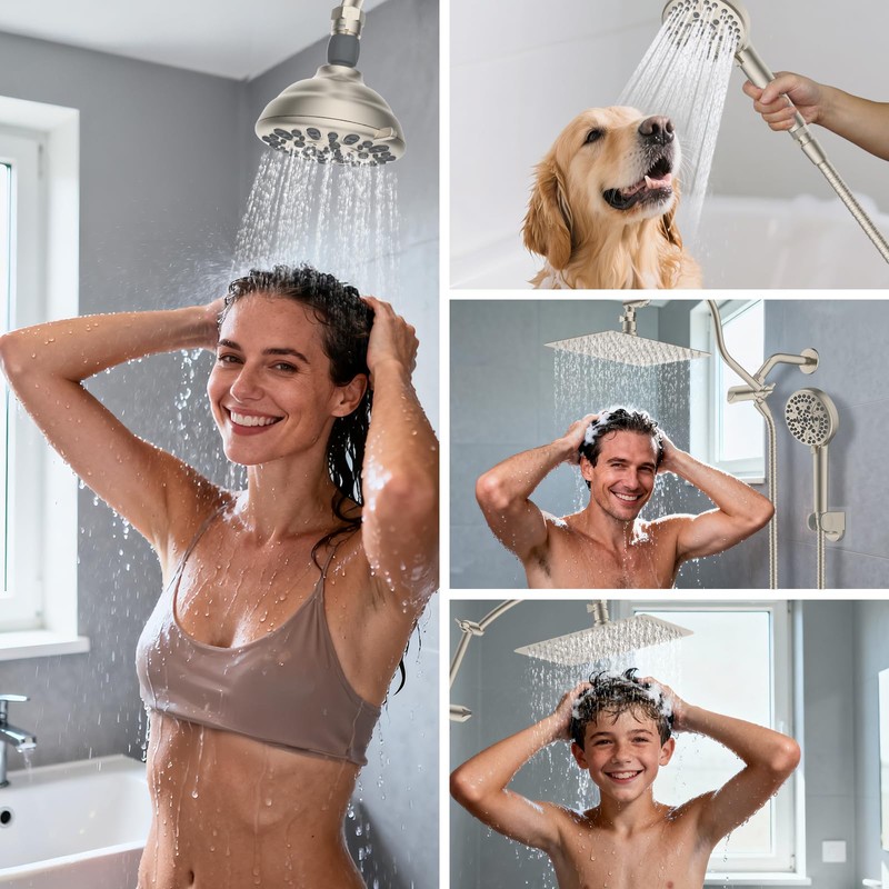 Hibbent All Metal 2 Pack Shower Head Flow Control Valve,