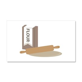 CafePress Rolling Pin & Flour Car Magnet 20 X 12 Car Magnet, 20"x 12" Magnetic Door Display