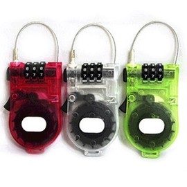 3-Dial 100cm Wire Combination Lock with Password Function Multi-Purpose Wire Lock - Random Color 2ea