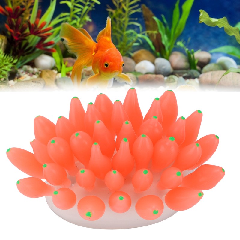 Aquarium Artificial Silicone Decoration Fish Tank Simulation Silicone Coral OrnamentRed