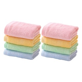 Mikinona 8pcs Boys and Girls Face Towels Soft and Absorbent Washcloths for Bath and Face Washing Quick Dry Microfiber Towels Yellow Pink Use