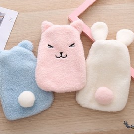 Portable water bag, hand warmer, character hot water pack, compress, hot water, hot pack, thermal bag, cold protection 350ml gray