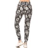 Leggings Depot JGA-S625-S Mustached Skull Print Jogger Pants w/Pockets, Small