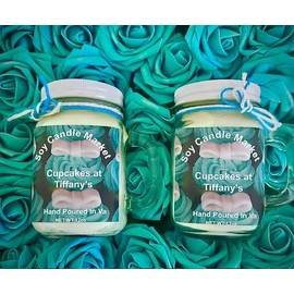 Soy Scented Candles | Handmade & Highly Aromatic Candles Burns Upto 85 Hours in Glass Jar - Perfect for Home Decor, Wedding, Birthday, Dinner (Cupcakes At Tiffanys, 12 oz)