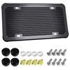 ZXFOOG Black License Plate Frame- Silicone License Plate Cover Holder