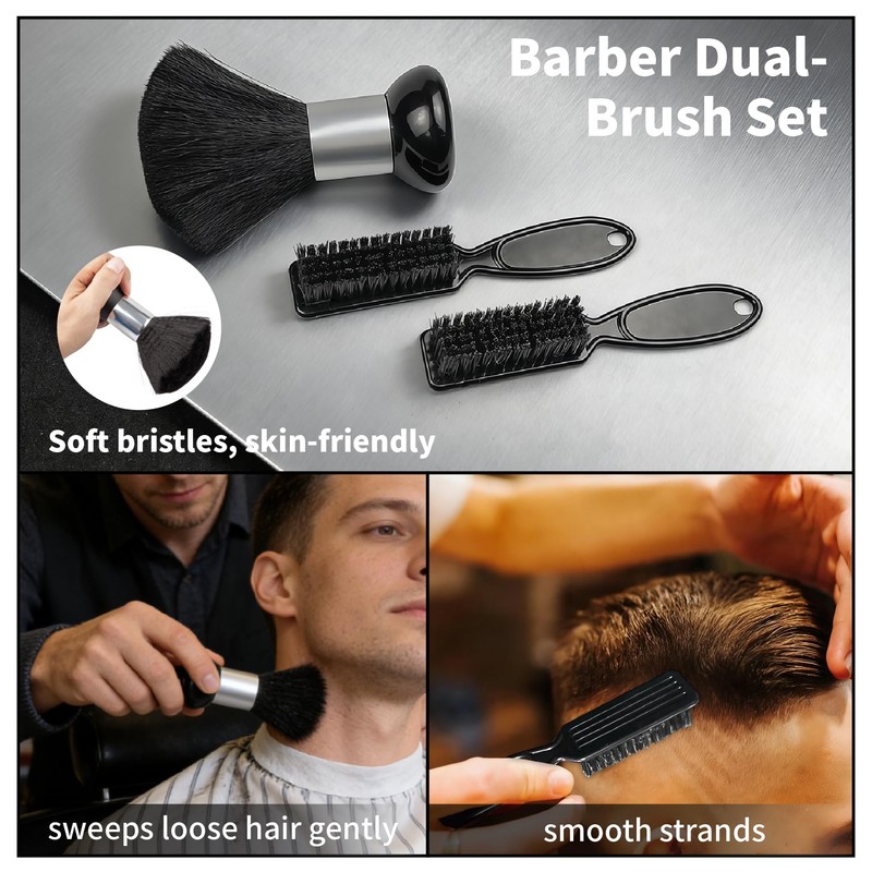 CllyCnny 3 PCS Barber Neck Duster Brush Set, Professional Barber