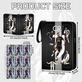 Football Cards Trading Card Album, Trading Cards Album Compatible Cards Scrapbook, Football Cards Scrapbook 50 Pages 900 Cards Capacity, Portable Waterproof PU Card Holder, Card Folder Book