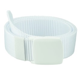 Tactical Nylon Belts for Men, Work Belt Adjustable Slide Plastic Buckle Web Canvas Belt for Outdoor, Airport friendly (White)