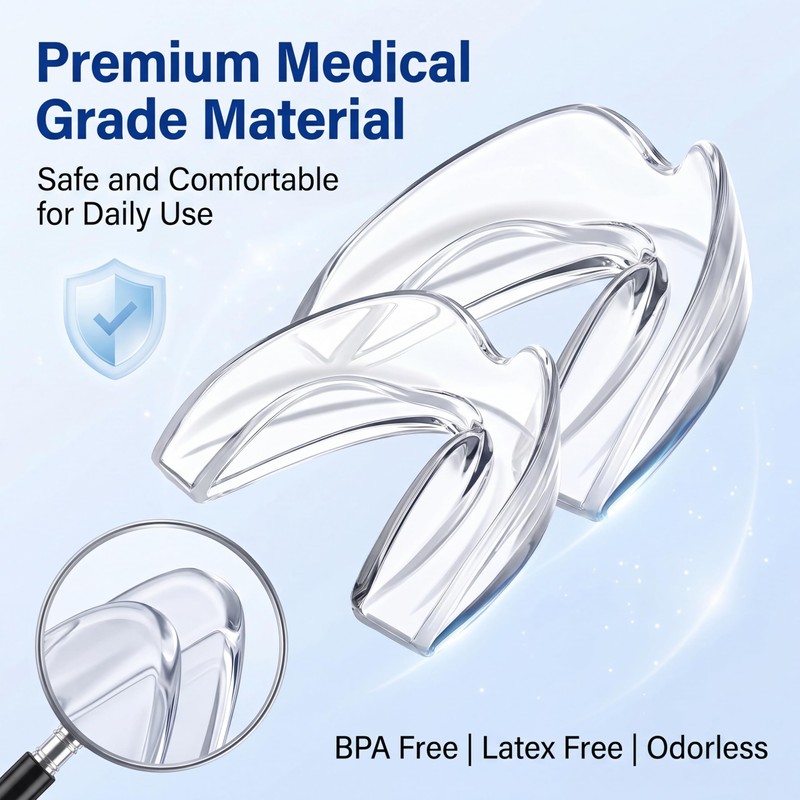 Teeth Grinding Mouth Guard, 2 Sizes Custom Fit for Adults