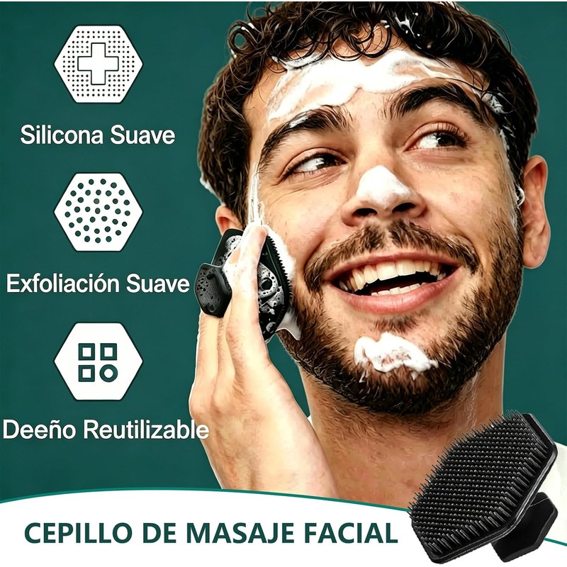 Cepillo corporal de silicona Clecat MXC-0041 set de 5 piezas