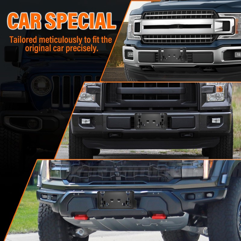 ABS Front License Plate Holder & Frame Bracket- Enhanced Anti-