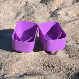 Luuzuu Sand Beach Cup Holder with Pocket Drink Cup Holders for Travel Multicolor 2 Pack Color Purple/Purple