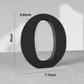 Aruatu 8 Inch Black Wood Letters Unfinished Wood Letter for Wall Decor Decorative Standing Letter Large Letters for Wall Decoration for Craft Home Party Projects (O)