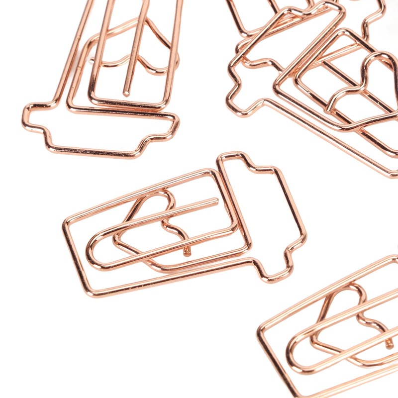 100pcs Paper Clips Innovative Cute Rose Coffee Cup Shape Reusable