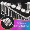 Latious Bride Wedding Headbands Silver Tassel Bridal Hairbands Prom Hair