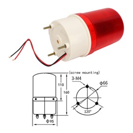 Industrial Rotating LED Flash Warning Light, 10 W Electric Rotating Signal Light, Silent Alarm for Emergency Warning, Red (12 V)