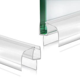 2-Pack Shower Glass Door Bottom Seal Strip,36 Inch Long Clear PVC Seal Strips for 5/16"(8mm) Thick Framless Glass Door Panel, Stop Leaks and Create a Water Barrier