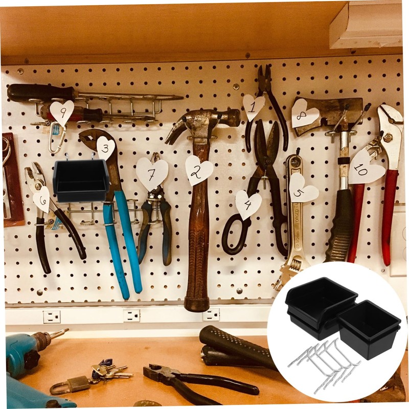 ABOOFAN 4pcs Pegboard Organizer Bins Wall Mounted Tool Holders for