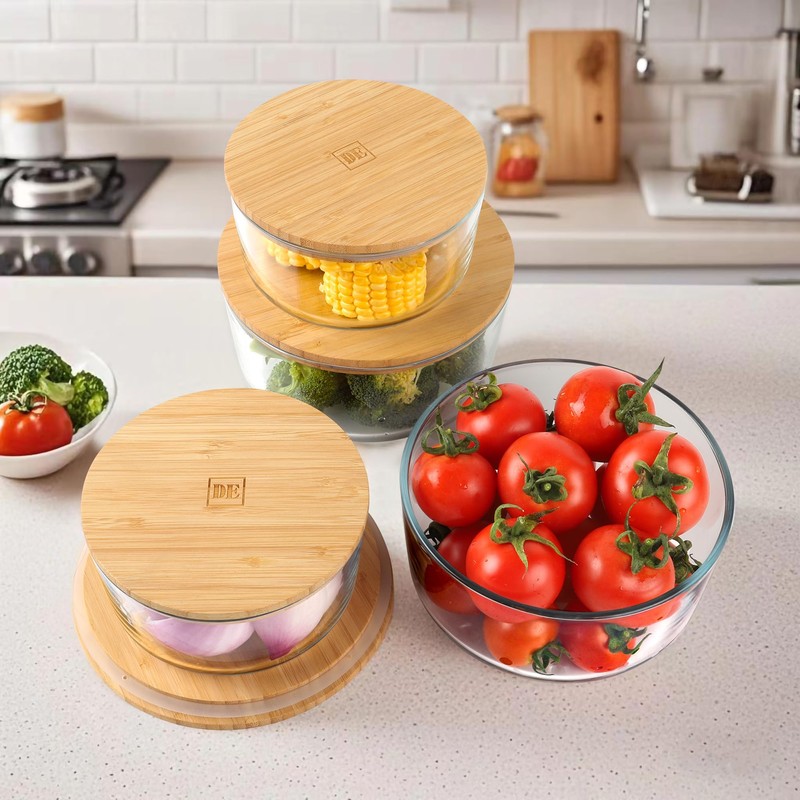 DE Glass Food Storage Containers with Bamboo Lids – 4