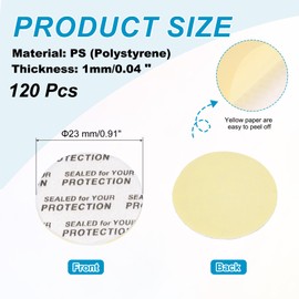 PATIKIL 23 mm Schaumstoff-Deckeleinlage, 120 Stück, selbstklebend, rund, PS, druckempfindliche Dichtungen, widerstandsfähiger Manipulator für Kunststoff, Glas, Flaschenverschluss, Konserven