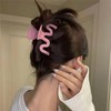 Cybche Large Hair Clips Pink Acrylic Wavy Claw Clips Matte