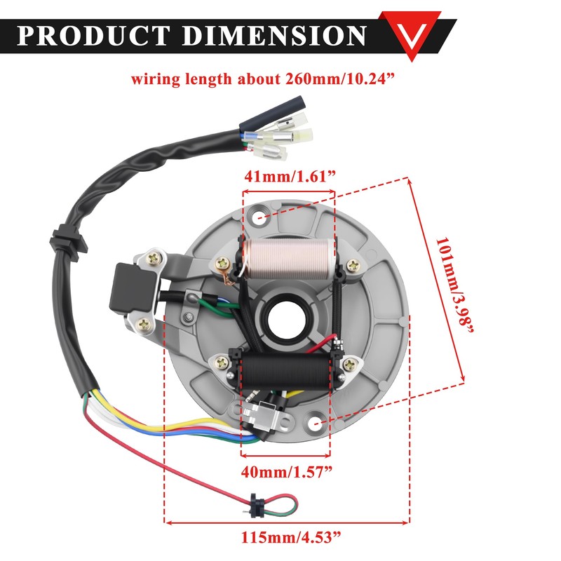 PRO BAT Lifan JH70 Magneto Flywheel Stator Plate Pure Copper