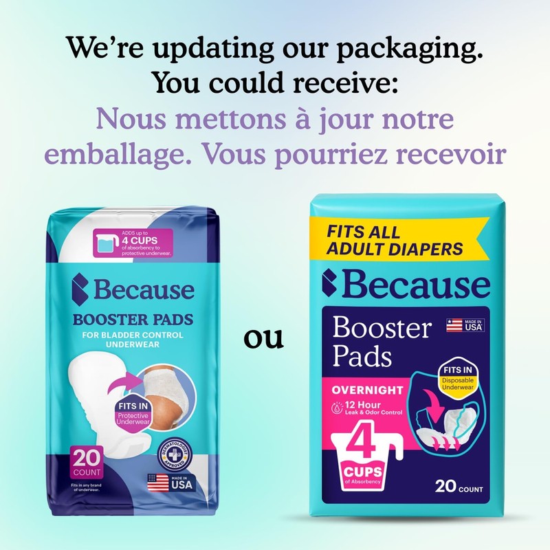 Because Overnight Booster Pads Fit All Adult Diapers, Helps Keep