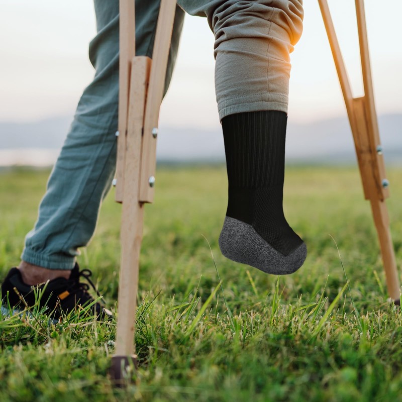 Silicherry 12 Pcs Amputee Socks Crew Soft Prosthetic Socks Breathable