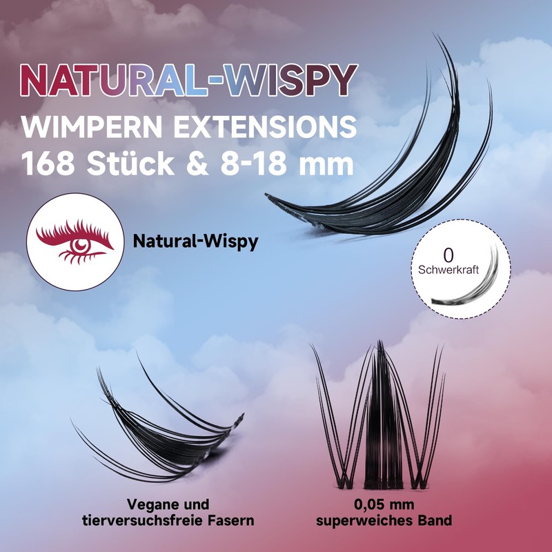 Mayhug Eyelash Extensions Set, Natural Lash Extension Set, 8-18 mm,