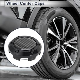 RATCHROLL 1 Pc Universal Wheel Center Caps Hub Caps Rim Center Caps OD: 66mm / 2.60" Black Plastic for Ford for Chevy with Black Carbon Fiber Pattern Sticker