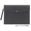 Wonderpool A4 Faux Leather Envelope Documents Multifunction Folders Stationery Bag