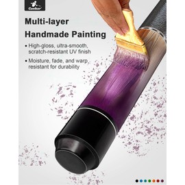 CUEBAR Pool Cue, 58" 2-Piece Pool Sticks for Adults, House Bar Billiard Cue Stick with Imitation Leather Grip for Men Women - Purple,18 Oz